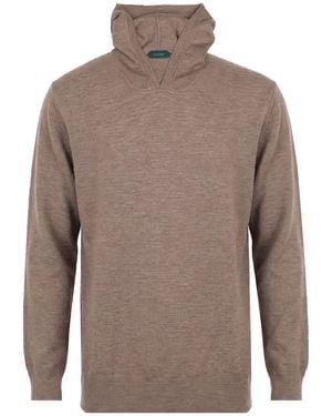 Zanone Taupe Sweater Virgin Wool - Brown
