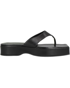 The Saddler Thong Sandal Leather - Black