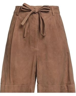 Enes Khaki Shorts & Bermuda Shorts Leather - Brown
