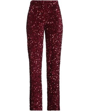 Haveone Burgundy Pants Polyester - Red