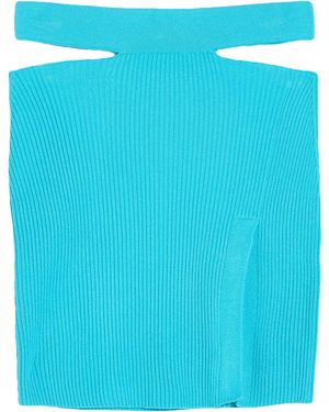 Kontatto Mini Skirt Viscose, Acrylic, Elastane - Blue
