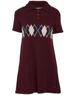 Please Burgundy Mini Dress Polyacrylic, Wool, Viscose, Alpaca Wool - Red