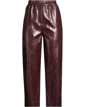 Shirtaporter Burgundy Pants Polyurethane, Viscose - Red