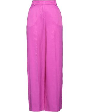 ACTUALEE Fuchsia Pants Viscose, Linen - Pink