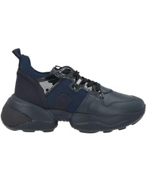 Hogan Midnight Sneakers Leather, Textile Fibers - Blue