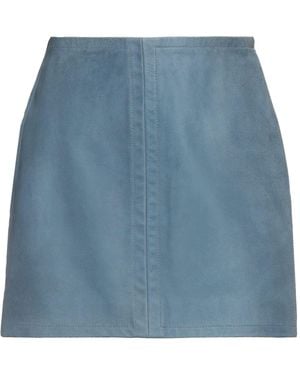 Stand Studio Slate Mini Skirt Cow Leather - Blue
