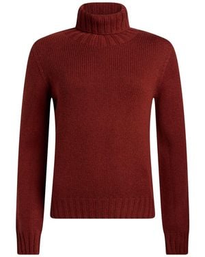 Aragona Rust Turtleneck Cashmere - Red