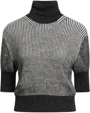 CROCHÈ Turtleneck Acrylic, Synthetic Fibres, Viscose, Wool, Alpaca Wool - Grey