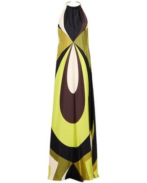 PUCCI Military Maxi Dress Silk - White