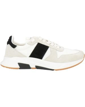 Tom Ford Trainers Calfskin, Polyester - White