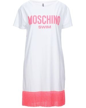 Moschino Mini Dress Cotton, Elastane, Polyester - White