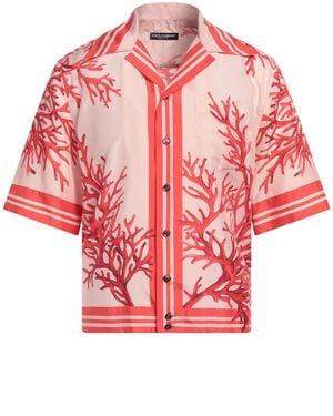 Dolce & Gabbana Coral Shirt Silk - Red
