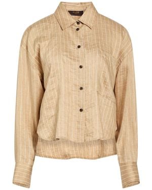 Moorer Sand Shirt Linen, Polyamide - Natural
