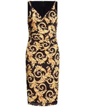 versace dress black and gold Black Satin Cowl Neck Slip Maxi Dress main image 1