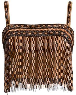 Elisabetta Franchi Camel Top Polyamide, Elastane - Brown