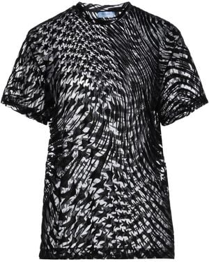 Mugler Two-Tone Tulle Crewneck T-Shirt - Black
