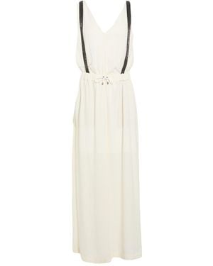 Brunello Cucinelli Ivory Maxi Dress Silk - White