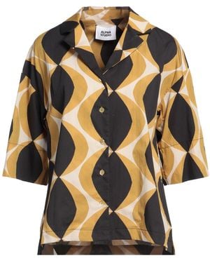 Alpha Studio Mustard Shirt Cotton - Metallic