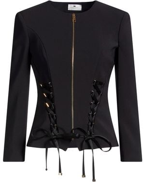 Elisabetta Franchi Jacket Polyester, Elastane - Black
