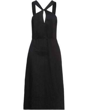120% Lino Midi Dress - Black
