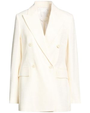 Eleventy Cream Blazer Viscose, Wool, Linen - White