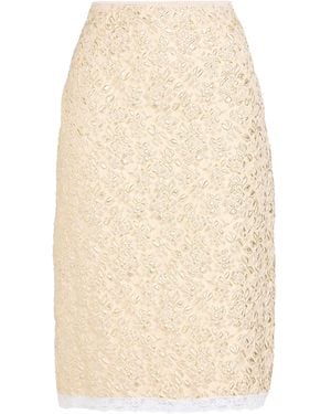 N°21 Midi Skirt Silk, Polyamide, Metallic Polyester - Natural