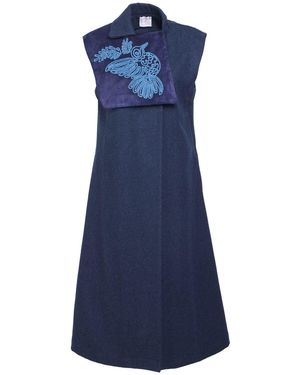 Stella Jean Manteau Long - Bleu