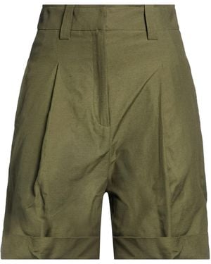 Moorer Military Shorts & Bermuda Shorts Viscose, Linen - Green