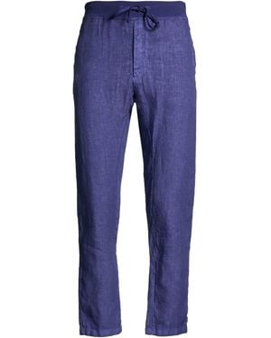 120% Lino Trousers Linen - Blue