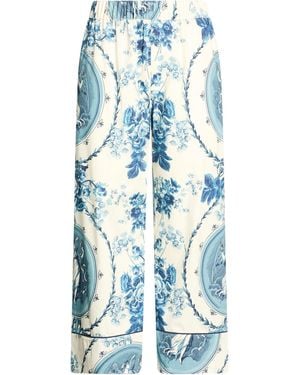 Semicouture Ivory Pants Cotton - Blue