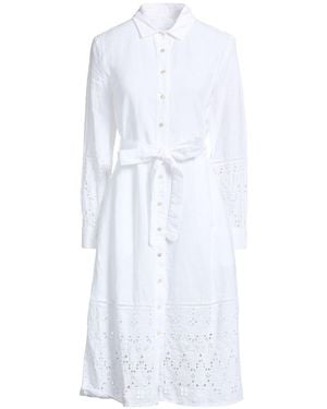 120% Lino Midi Dresses - White
