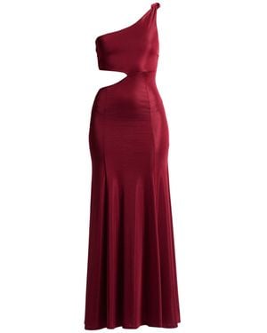 LA SEMAINE Paris Burgundy Maxi Dress Polyester, Elastane - Red