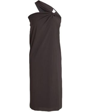 Amazuìn Charcoal Midi Dress Polyamide, Elastane - Brown