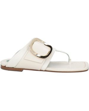 Paola D'arcano Thong Sandal Leather - White