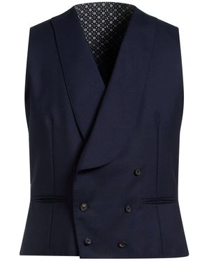 De Petrillo Midnight Tailored Vest Virgin Wool - Blue