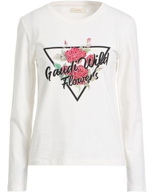 GAUDI Ivory T-Shirt Cotton, Elastane - White