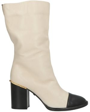Grey Mer Cream Ankle Boots Leather - Natural