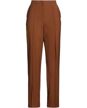 Semicouture Pants Polyester, Virgin Wool, Elastane - Brown