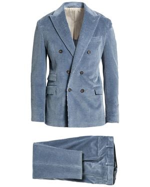 Eleventy Platinum Slate Suit Cotton, Cashmere, Elastane - Blue