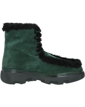 Burberry Suede-shearling Creeper Boots - Green
