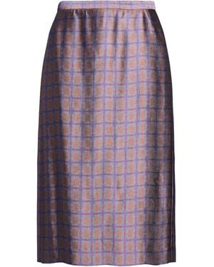 Dries Van Noten Midi Skirt Viscose, Silk - Purple