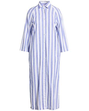 MISS BASTONCINO Midi Dress Linen, Cotton - Blue