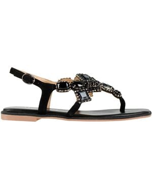 Alma En Pena. Thong Sandal Leather - Black