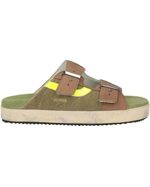 HIDNANDER Sandals Leather, Textile Fibres - Multicolour