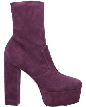 Le Silla Ankle Boots Leather, Textile Fibers - Purple