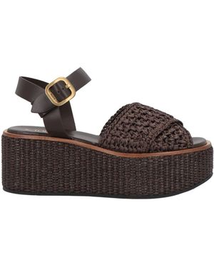 Tod's Sandals Leather, Synthetic Raffia - Brown