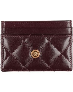 Versace Burgundy Cardholder Calfskin - Purple