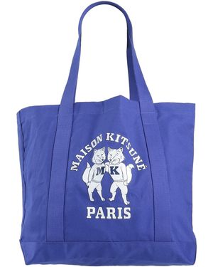 Maison Kitsuné Shoulder Bag Cotton - Blue