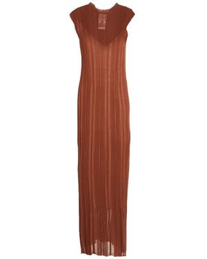 Alysi Crème Maxi Dress Cotton, Polyamide - Brown