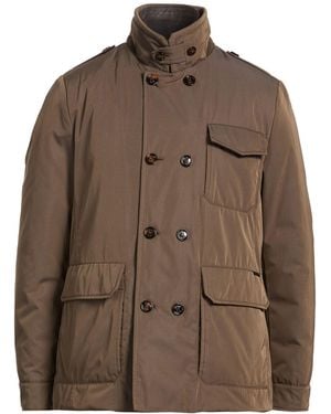 Moorer Khaki Jacket Polyester, Cotton - Brown